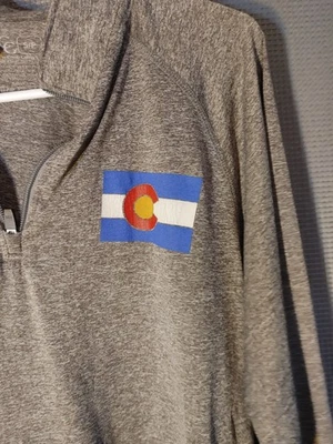 Chaqueta Pullover Para Hombre S Gris Bandera del Estado de Colorado Algodón Galería 1/4 Cremallera Souviner Foto 1 de 4