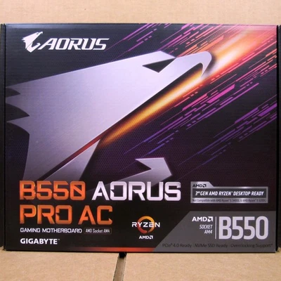 New GIGABYTE B550 AORUS PRO AC Motherboard (REV 1.1) AM4 Socket/ATX Form Factor - Image 1 of 4