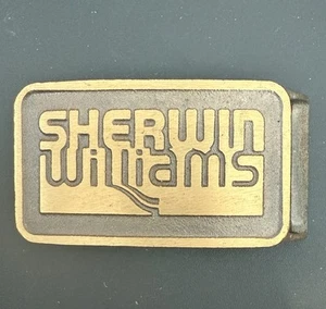 Bronce Sherwin Williams Pintura Pintor Tienda de Pintura Años 70 De Colección Hebilla de Cinturón - Imagen 1 de 4