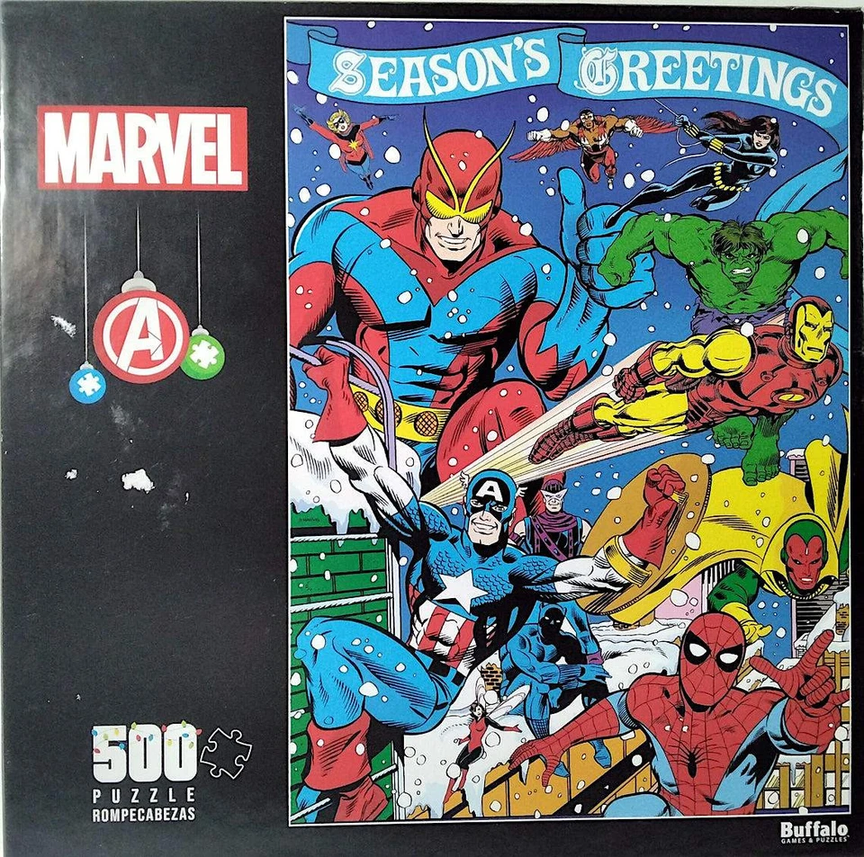 Rompecabezas Season's Greetings Avengers Marvel Capitán América Spider-Man 500 15x21 Foto 1 de 1