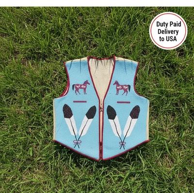 Native American Style Handmade Beaded Vest | Powwow Regalia | Tribal Vest BV918 - Image 1 of 4