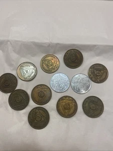 Alcoholics Anonymous Lot of 12 AA Recovery Coins Tokens - Picture 1 of 8