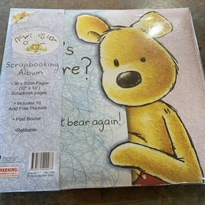 Vintage Newtons Law Cute Teddy 12" x 12" SCRAPBOOKING Album From 2005 Unused - Picture 1 of 13