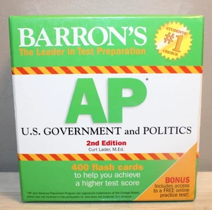 AP US GOVERNMENT/POLITICS FLASH CARDS BARRON’S TEST PREP 2ND ED 400 FLASH CARDS - Imagen 1 de 3