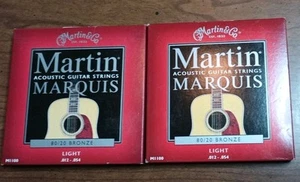 MARTIN MARQUIS M1100 ACOUSTIC GUITAR STRINGS 80/20 Bronze Light Pack Of 2 New - Picture 1 of 3