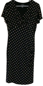 Liz Claiborne Women’s Polka Dot Black Dress  Size Medium  - Picture 1 of 5