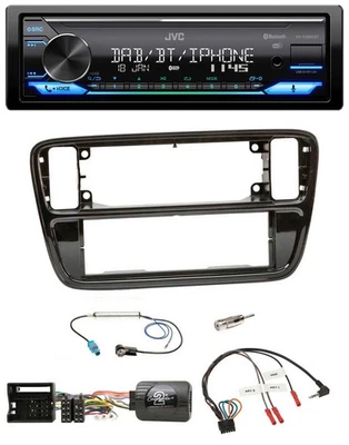 JVC Bluetooth DAB USB Lenkrad Autoradio für VW Up AA AAN 11-16 Klavierlack - Bild 1 von 4