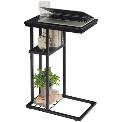 Table d’appoint, Bout de Canapé, Table Basse Forme C à 2 Étages, Table à Café... - Photo 1/4