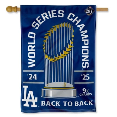 MLB Los Angeles Dodgers 2025 Back to Back World Champions Series House Flag - Image 1 of 4