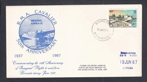 BERMUDA 1987 ‘RMA CAVALIER' 50TH ANNIVERSARY FLIGHT COVER HAMILTON BERMUDA - Picture 1 of 1
