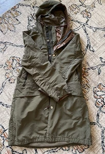 Abercrombie & Fitch Hooded Utility Jacket Womens Small Military Army Green Coat - Picture 1 of 9