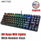 Wired Gaming Mechanical Keyboard Backlit 89 Key Anti-Ghosting Switch Number Keys