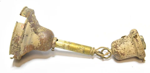 VINTAGE METAL CEILING BELL CANOPY WITH DROP PULL CHAIN FAT BOY SOCKET PENDANT Cover