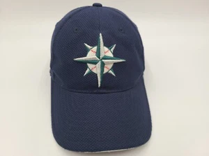 Vintage Seattle Mariners New Era 39Thirty Flex Fitted S-M Hat Cap Compass Logo - Picture 1 of 14