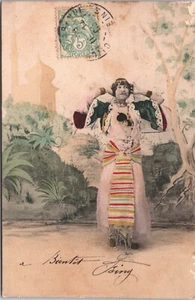 Hermosa postal vintage de dama de Túnez 02,75 - Imagen 1 de 2