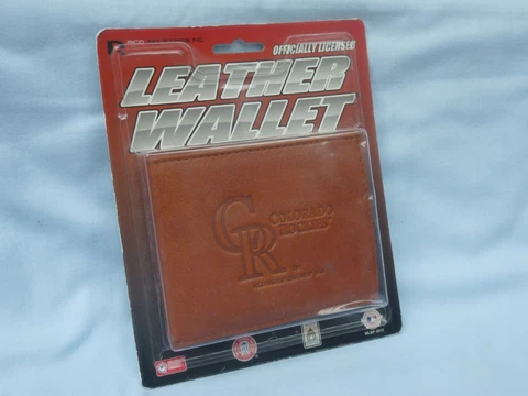 COLORADO ROCKIES    Leather BiFold Wallet    NIP    brown 4 Cover