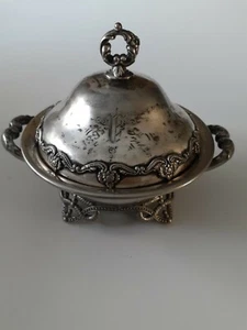 Webster And Sons 1895 Ornate Silver Covered Butter Dish - Picture 1 of 5