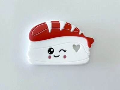 New Salmon Nigiri Sushi Silicone Baby Teether, Cute Teething Toy Baby Gift - Image 1 of 3