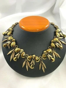 Sparkling Sage Yellow Tone  Statement Necklace - Picture 1 of 4