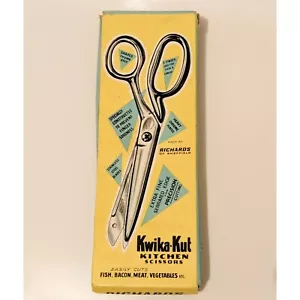 Vintage 1950s Kwika-Kut Kitchen Scissors Kitchenalia Utensils Mid Century Atomic - Picture 1 of 19
