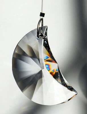 Colgante Prisma Atrapasol Luna Creciente 40mm Cristalino 1-1/2" Foto 1 de 3