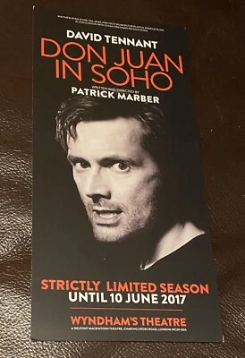 David Tennant Theatre Play Flyer - Don Juan In Soho. Doctor Who, Broadchurch