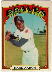 1972 TOPPS #299 HANK AARON VINTAGE HALL OF FAME ATLANTA BRAVES BASEBALL CARD - Bild 1 von 2