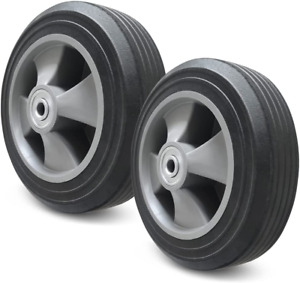 Lotfancy 8 Inch Hand Truck Wheels, 2PCS Solid Flat Free Tires Replacement for Ha