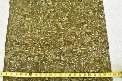 28英寸长棕褐色橄榄色和棕色漩涡点蜡染棉,P7978 — 第 1/4 张图片