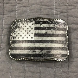 Wallet Belt Buckle USA American Flag Grayscale Money ID Credit Card Western RFID - Picture 1 of 16