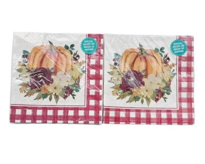 Pioneer Woman Paper Disposable Napkin 40 Count 3 Ply Floral Pumpkin - Image 1 of 4