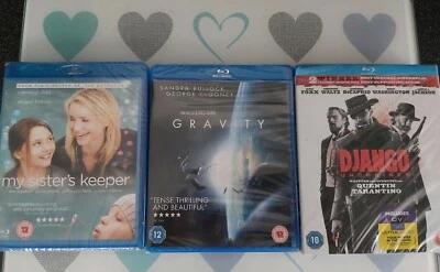 3 X Blu-Ray MOVIE'S DJANGO UNCHAINED, MY SISTERS KEEPER & GRAVITY NEW & SEALED. - Image 1 of 2