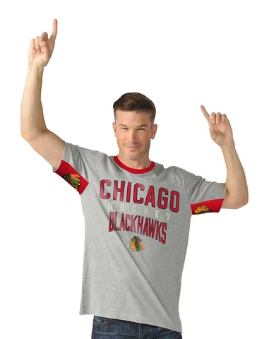 Chicago Blackhawks Mens Cut Back Short Sleeve Fashion Top, Size 2XL Cover