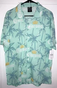 Corona Men's Woven Shirt with Short Sleeves Size Small (34-36)  Light Green, New - Picture 1 of 15