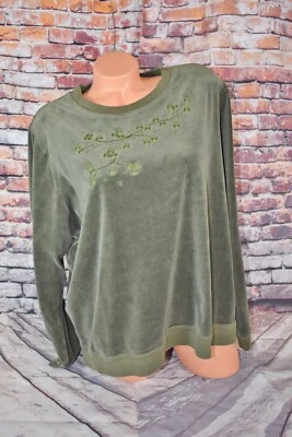 Sudadera Breckenridge Mujer Talla Grande 2X Terciopelo Estampado Floral Foto 1 de 4