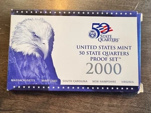 2000 United States Mint 50 State Quarters Proof Set MA Maryland SC NH Virginia - Picture 1 of 2