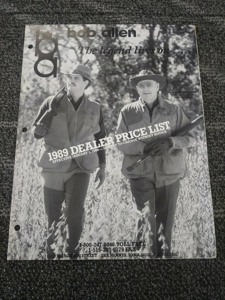 1989 Bob Allen Dealer Price List - Image 1 of 1