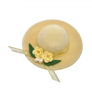 Dolls House Beige Lady's Hat Floral Trim Millinery Shop Bedroom Accessory - Picture 1 of 8