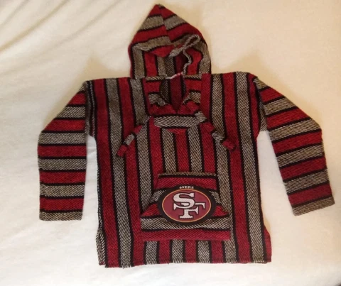 VINTAGE 90s MENS SAN FRANCISCO 49ERS BAJA HOODIE PULLOVER LARGE? SEE MEASUREMNTS Cover