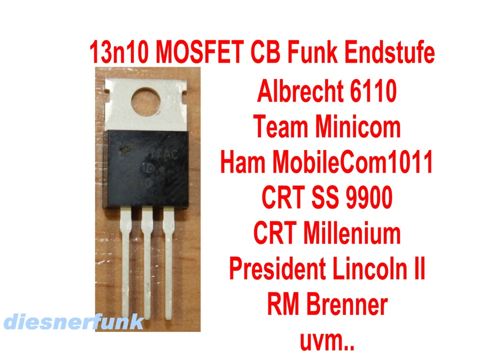 TEAM 13n10 MOSFET Endstufe CB Funk AE6110 CRT SS 9900 Millenium President Lincoln II