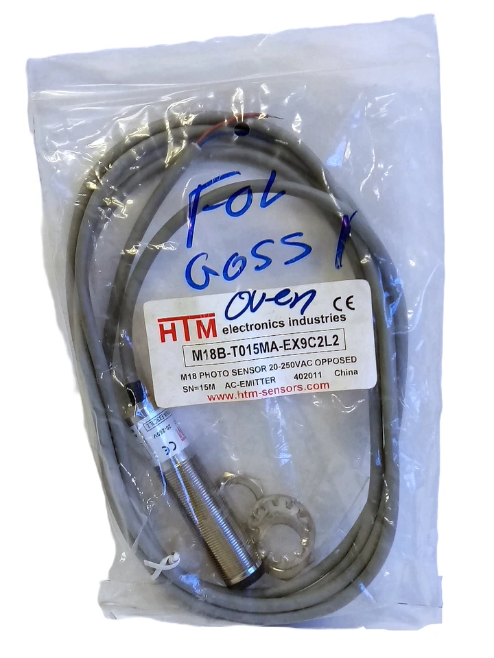 HTM Electronics M18B-T015MA-EX9C2L2 20-250VAC Photoelectric Proximity Sensor - Image 1 of 3