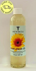SUNFLOWER OIL HIGH OLEIC by HERMES Cold Pressed Refined ORGANIC 100% PURE 8 oz - Picture 1 of 1