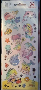 PORTA CRAFT - MERMAID STICKERS - REWARDS - SCHOOL BOOK COVERS - FAVOURS - Picture 1 of 1