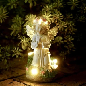 Solar Garden Statue for Outdoor Décor, Angel Garden Figurine Yard Ornament Gift - Picture 1 of 7