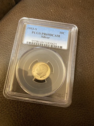 1993 S Roosevelt Dime 90% PCGS Cover