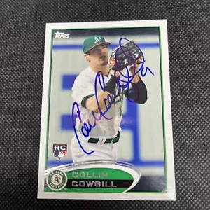 Collin Cowgill Oakland Athletics signiertes Auto 2012 Topps Karte #502 ~ COA - Bild 1 von 3