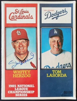 Stan Musial Autograph 1985 NLCS Cardinals v Dodgers Official Program US Navy - Image 1 of 4