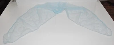 Vintage Aqua Sheer Nylon Shaped Head Neck Scarf 32" x 23" - Image 1 of 4