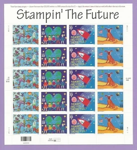 3414 - 3417 US ...Stampin' The Future.. .Never Hinged Sheet issued year 2000 - Picture 1 of 2
