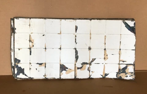 88 Sq Feet Salvaged Antique VTG Shabby White Tin Metal Ceiling Chic Old 1882-22B Cover